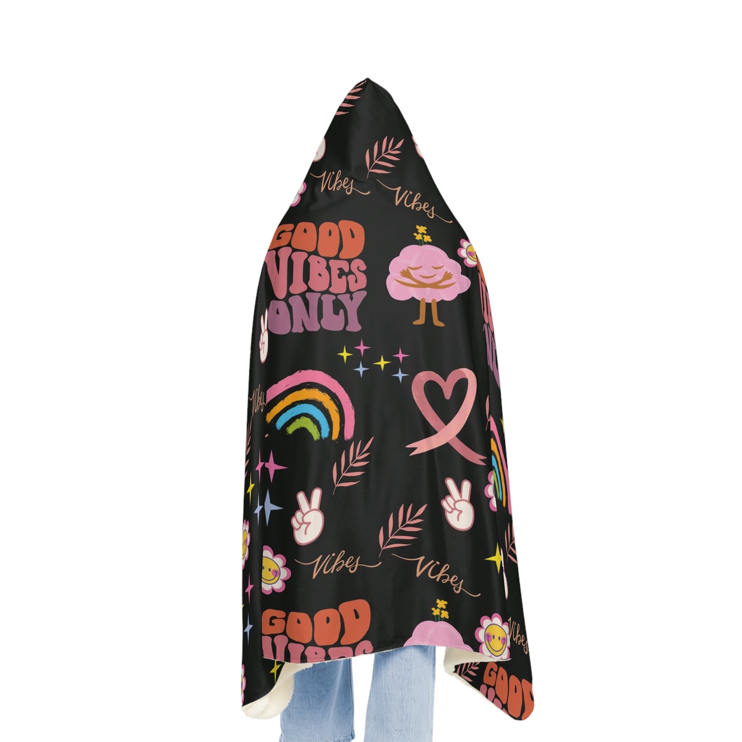 Cozy Blanket Hoodie , Warm and Soft for Adults , Trending Blanket, Unique Gift - Good Vibes Only