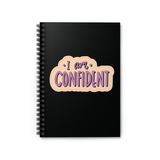 I Am Confident |  spiral notebook, school notebook, journal, lined notebook, Spiral Stationary, - Ruled Line