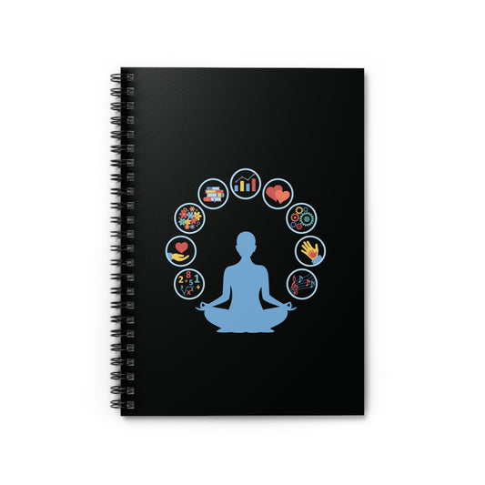 Meditate |  spiral notebook, school notebook, journal, lined notebook, Spiral Stationary, - Ruled Line